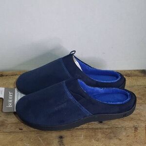 NWT Isotoner‎ Womens Blue Microterry Jared Clog Slide Slip-on Slippers Size 9.5